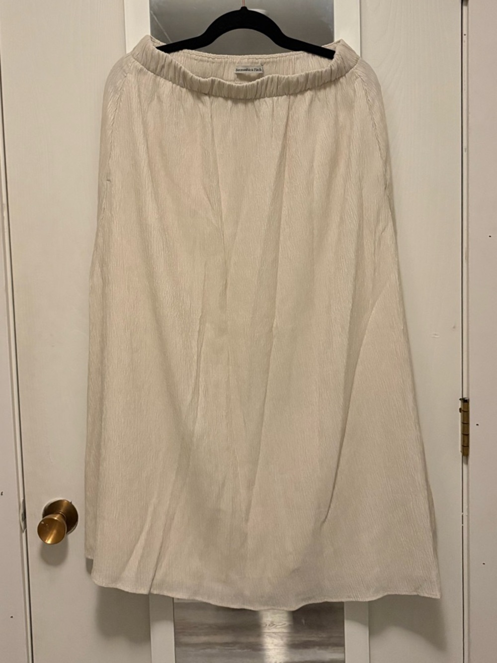 Abercrombie & Fitch Cream A-Line Midi Skirt